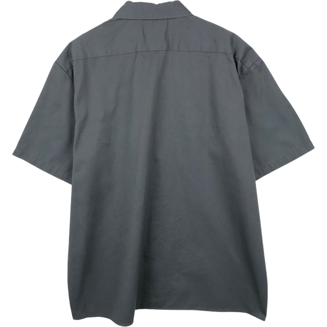 Dickies Short Sleeve Work Shirt Box Shirt Men's XL polyester Charcoal Vintage Second Hand