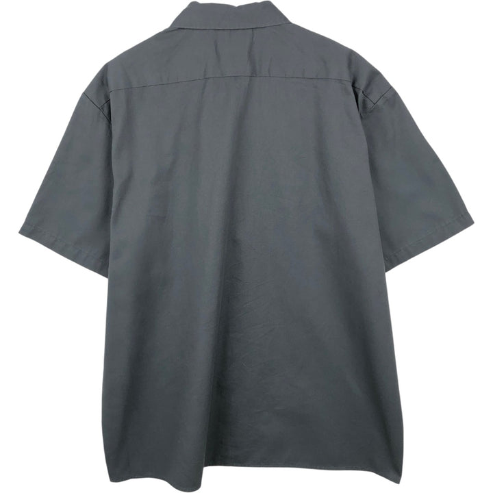 Dickies Short Sleeve Work Shirt Box Shirt Men's XL polyester Charcoal Vintage Second Hand