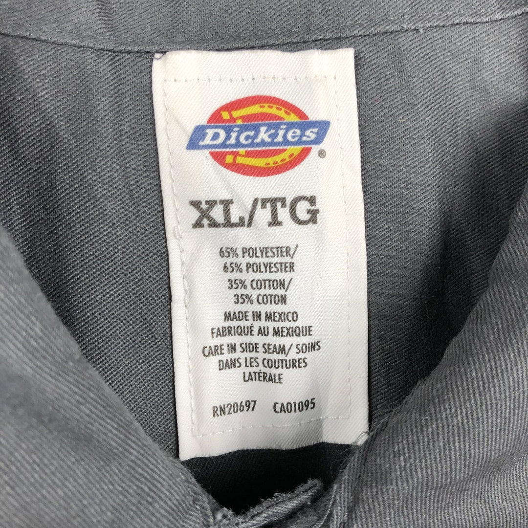 Dickies Short Sleeve Work Shirt Box Shirt Men's XL polyester Charcoal Vintage Second Hand