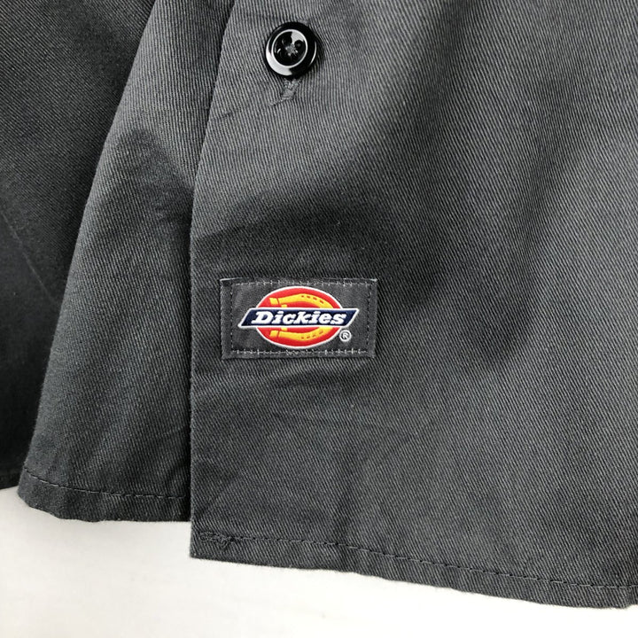 Dickies Short Sleeve Work Shirt Box Shirt Men's XL polyester Charcoal Vintage Second Hand