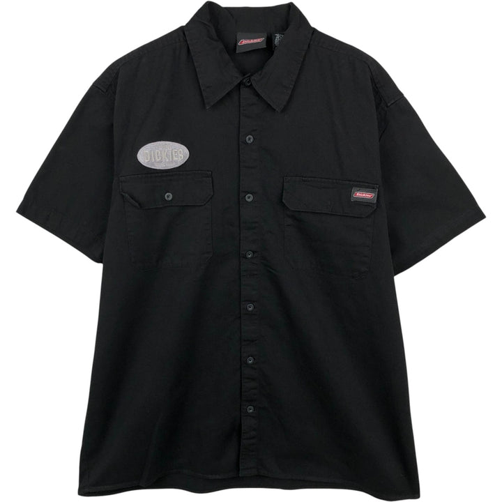 Dickies Short Sleeve Work Shirt Box Shirt Men's XL cotton black type Vintage Second Hand