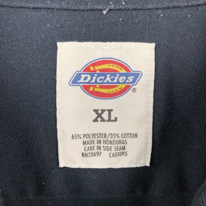 Dickies Short Sleeve Work Shirt Box Shirt Men's XL polyester black type Vintage Second Hand