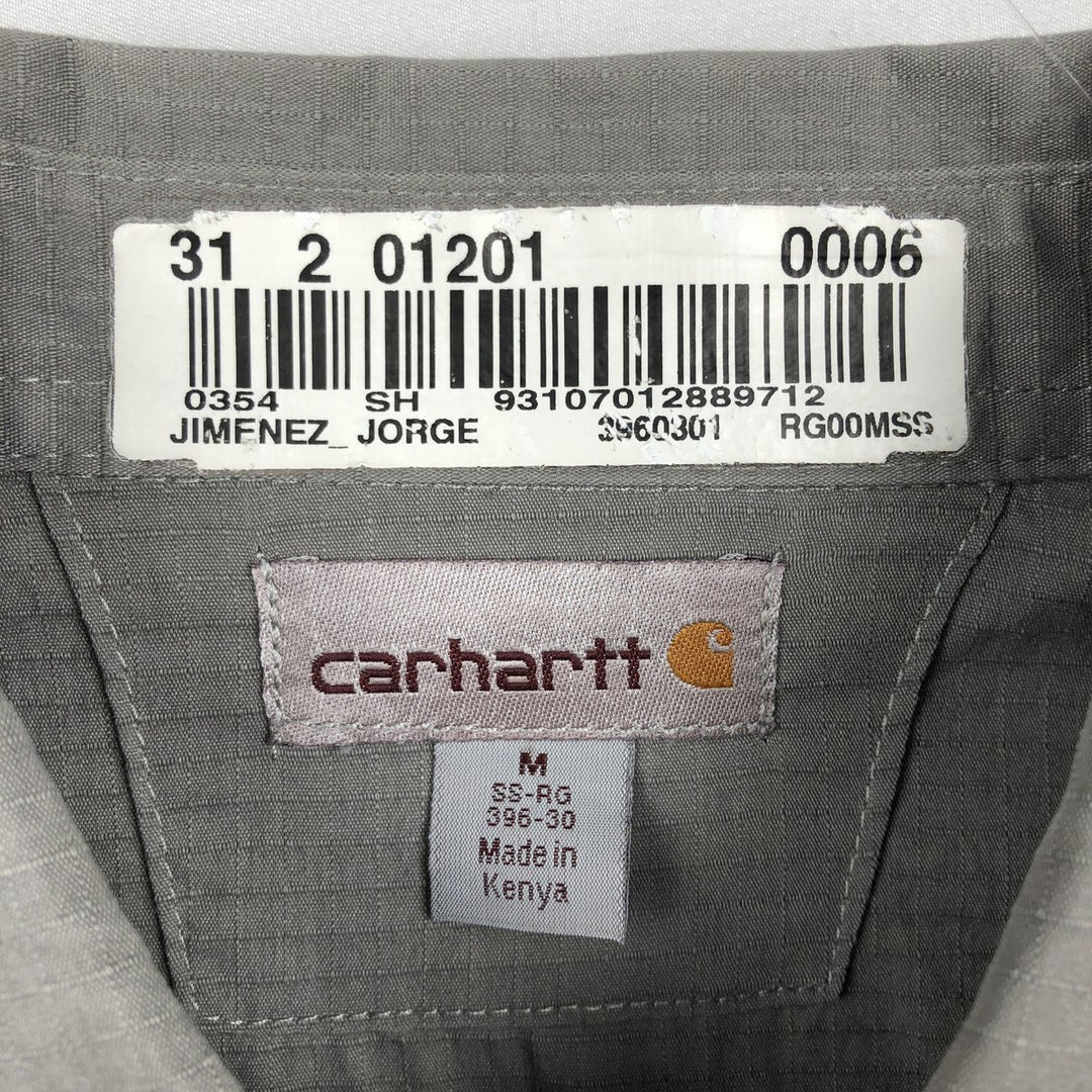 Carhartt Advertising Short-Sleeve Work Shirt, Men's Size M (approx.) unclear gray type Vintage Second Hand
