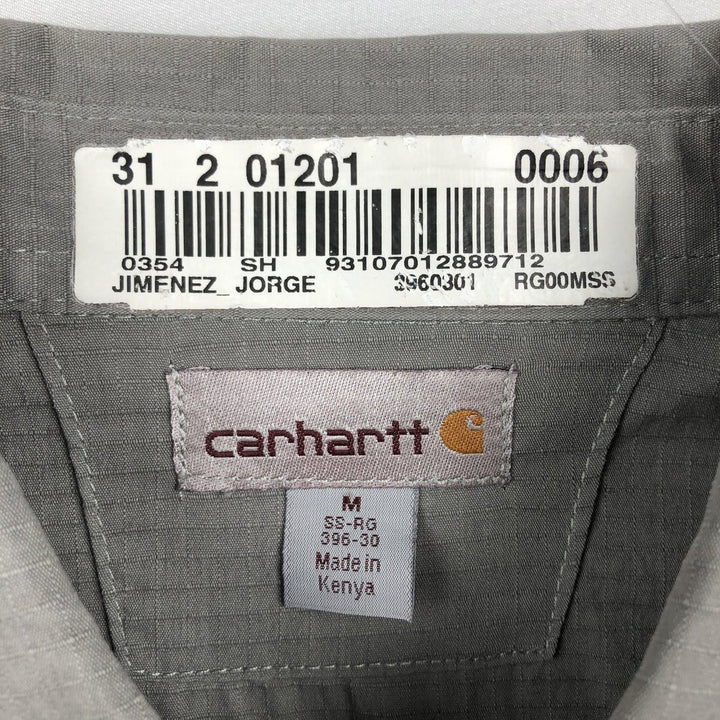 Carhartt Advertising Short-Sleeve Work Shirt, Men's Size M (approx.) unclear gray type Vintage Second Hand