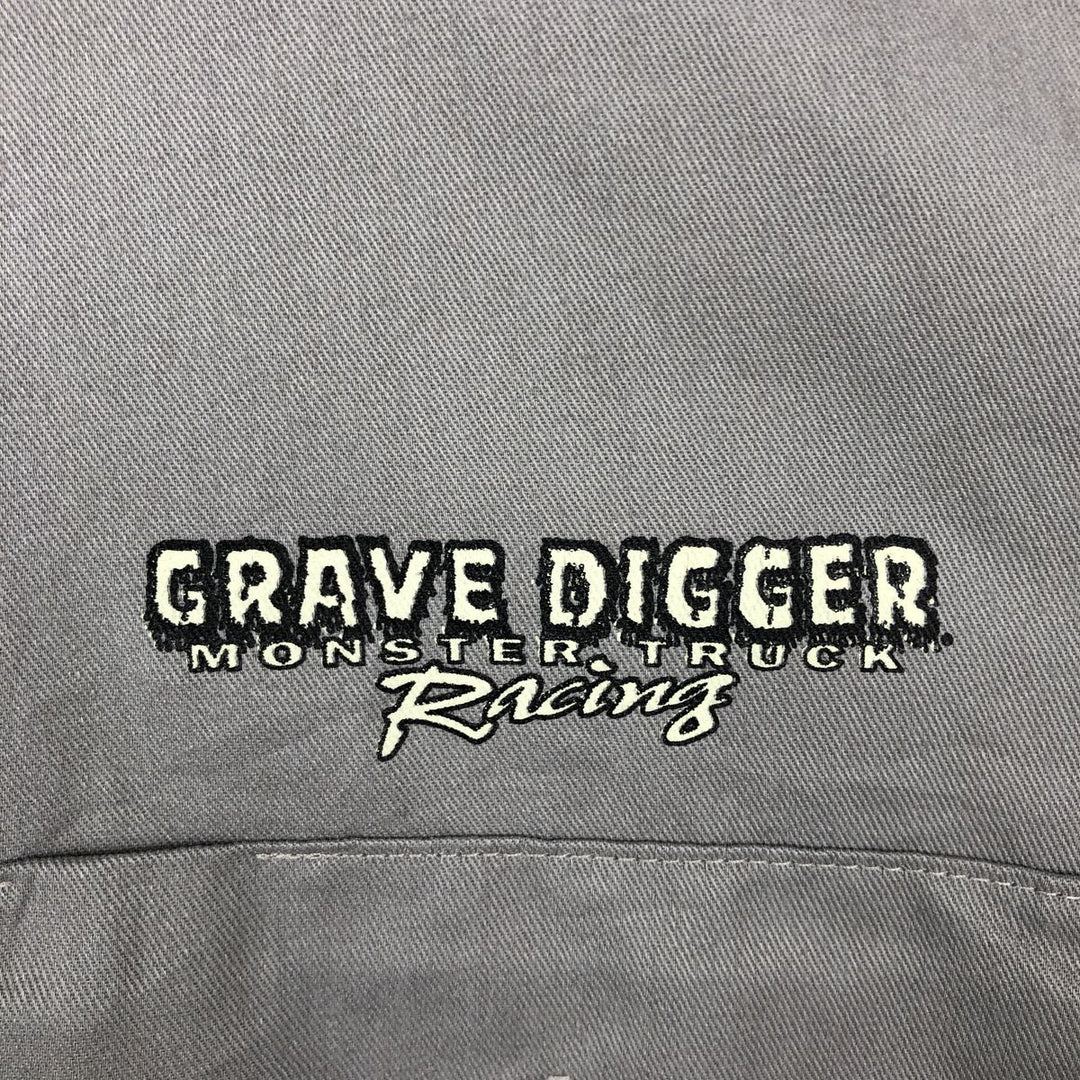 Dickies Monster Jam Short-Sleeve Work Shirt, Boxy Shirt, Men's Size M (approx.) polyester gray type Vintage Second Hand