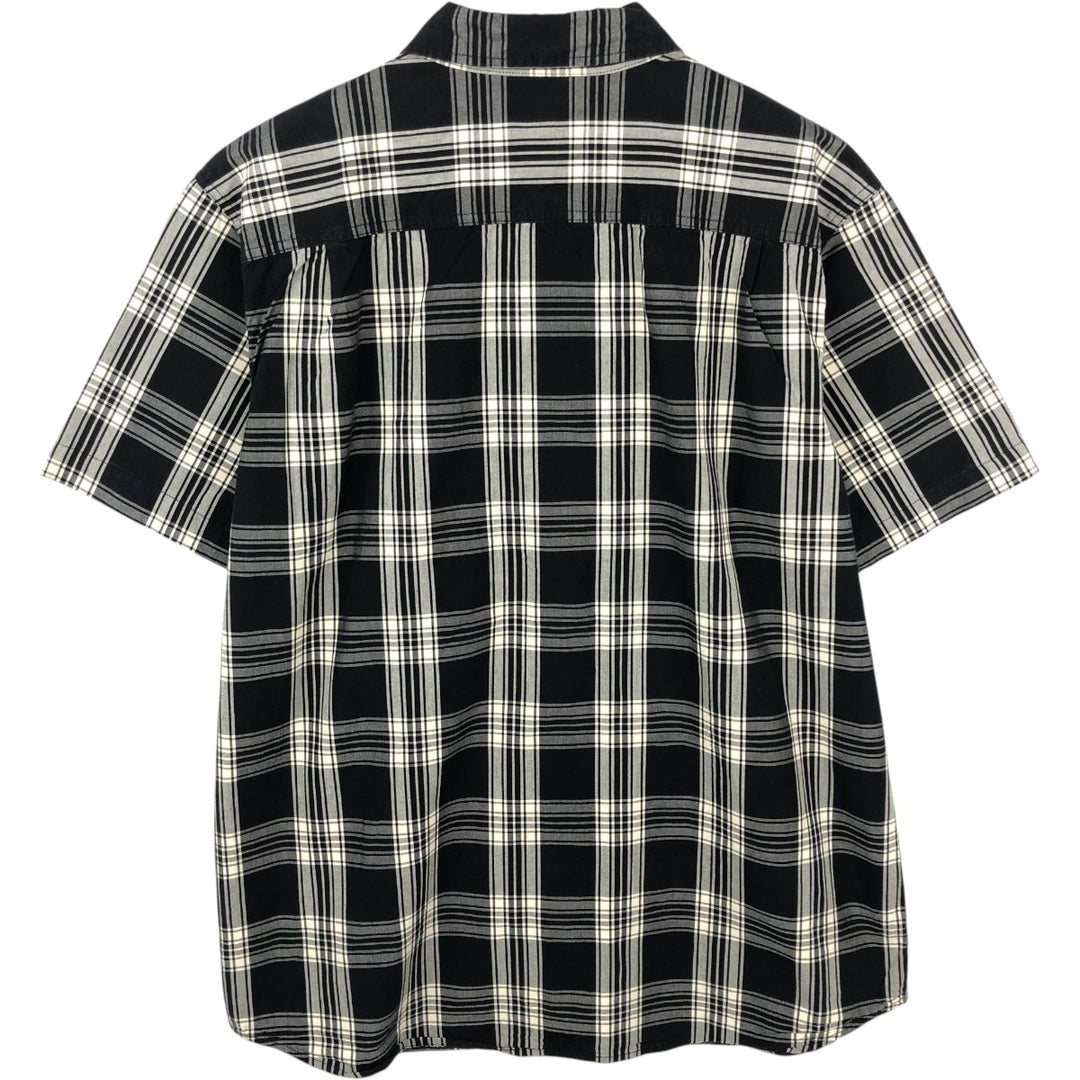 Carhartt RELAXED FIT Check Pattern Button-down Short Sleeve Work Shirt, Men's XL cotton black type Vintage Second Hand