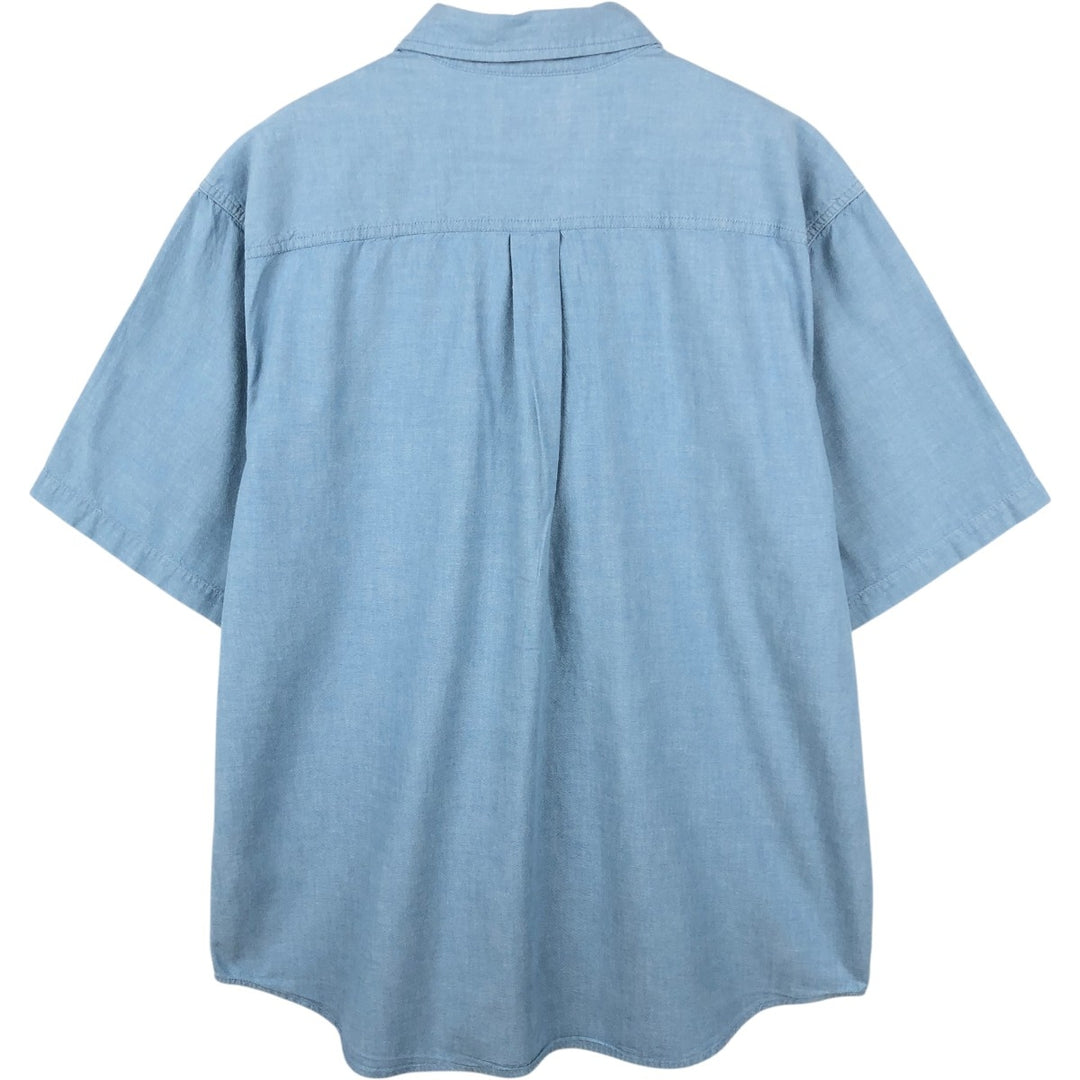 Carhartt button-down short-sleeve work shirt, men's XL size cotton Blue type light blue Vintage Second Hand