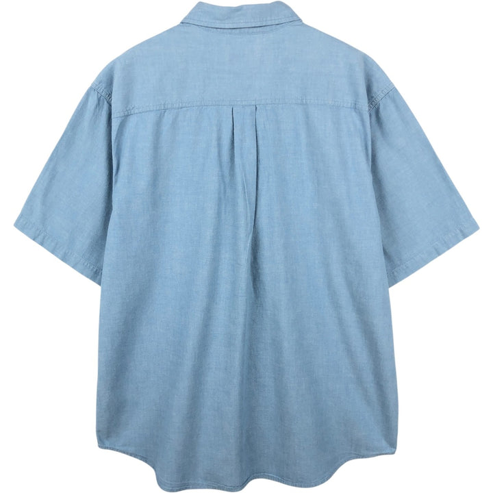 Carhartt button-down short-sleeve work shirt, men's XL size cotton Blue type light blue Vintage Second Hand