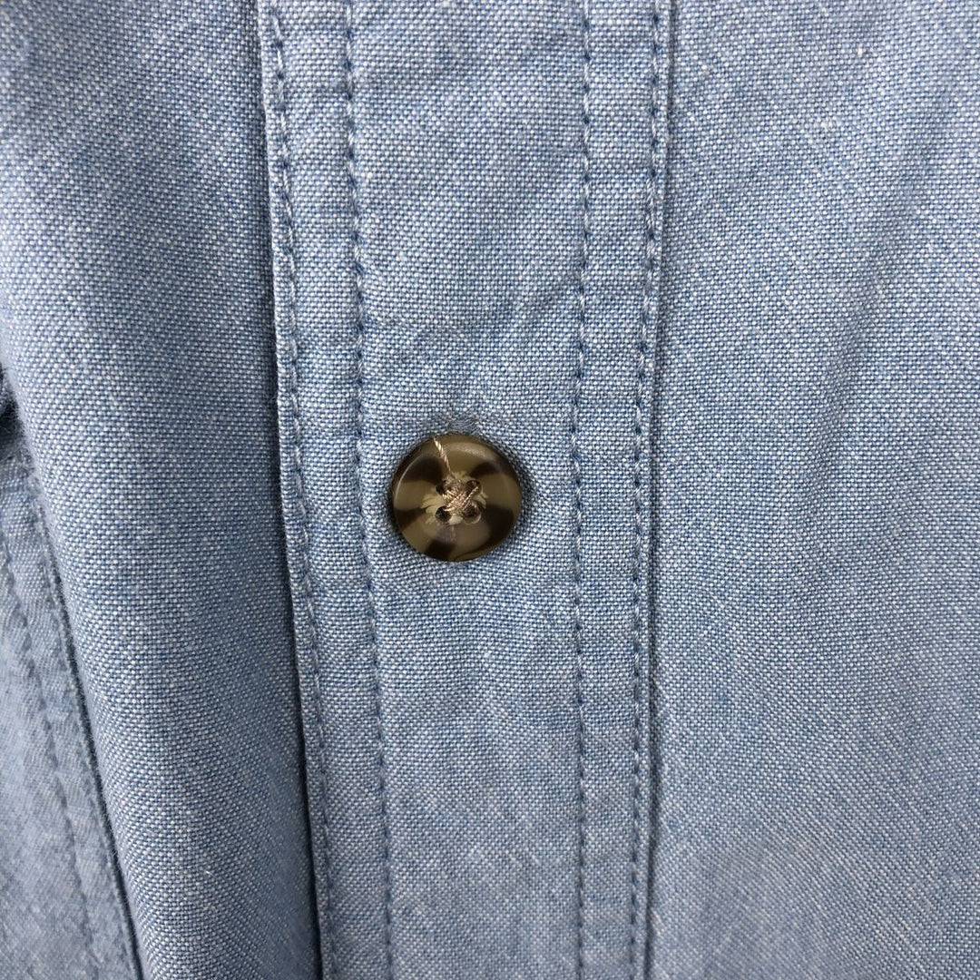 Carhartt button-down short-sleeve work shirt, men's XL size cotton Blue type light blue Vintage Second Hand