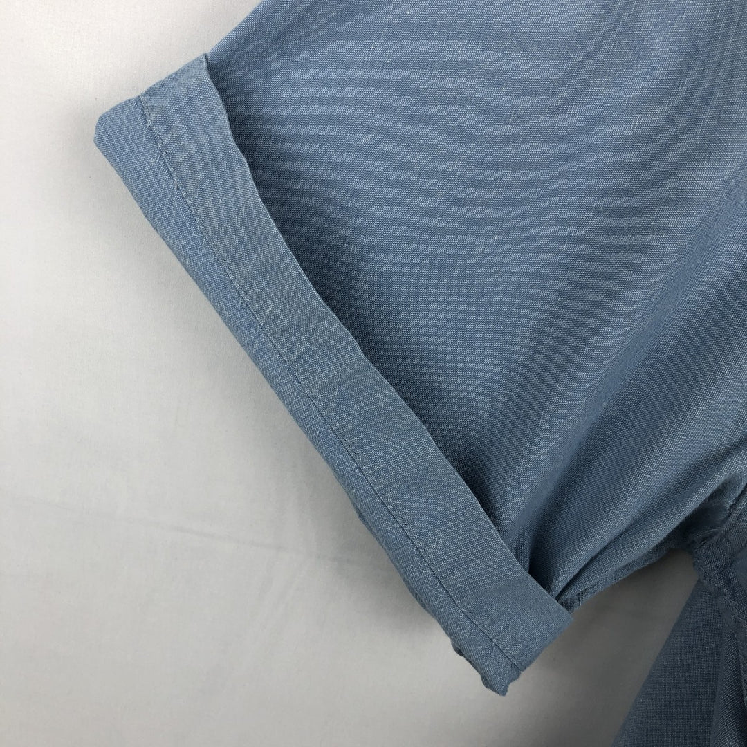 Carhartt button-down short-sleeve work shirt, men's XL size cotton Blue type light blue Vintage Second Hand