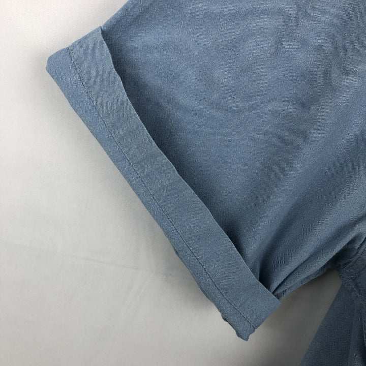 Carhartt button-down short-sleeve work shirt, men's XL size cotton Blue type light blue Vintage Second Hand