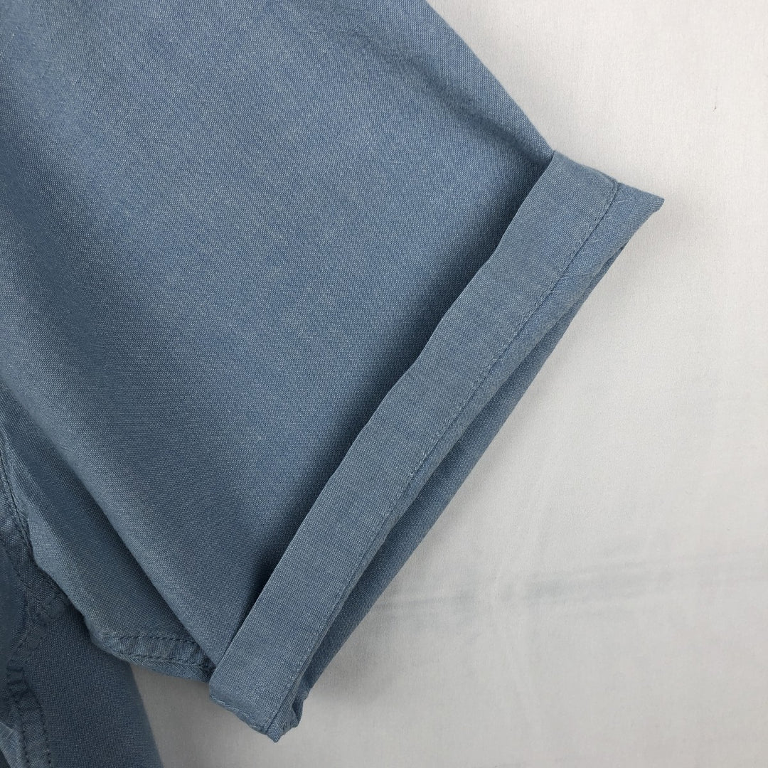 Carhartt button-down short-sleeve work shirt, men's XL size cotton Blue type light blue Vintage Second Hand