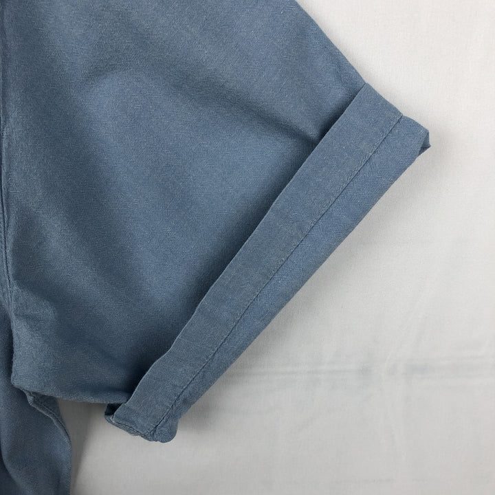 Carhartt button-down short-sleeve work shirt, men's XL size cotton Blue type light blue Vintage Second Hand