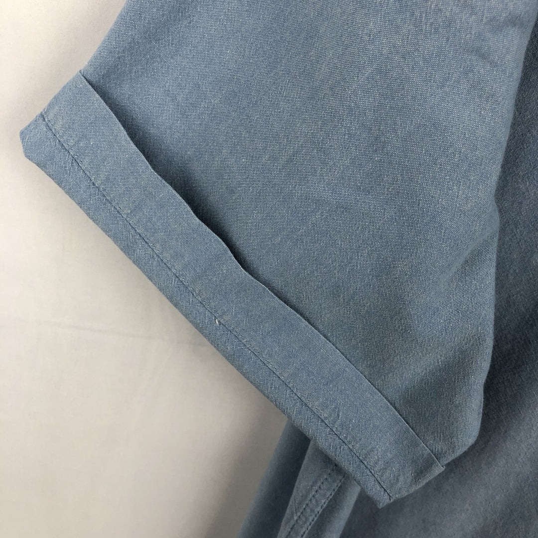 Carhartt button-down short-sleeve work shirt, men's XL size cotton Blue type light blue Vintage Second Hand
