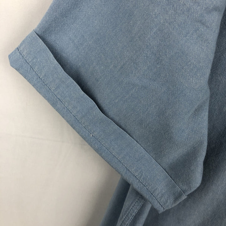 Carhartt button-down short-sleeve work shirt, men's XL size cotton Blue type light blue Vintage Second Hand