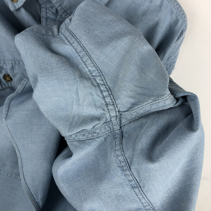 Carhartt button-down short-sleeve work shirt, men's XL size cotton Blue type light blue Vintage Second Hand