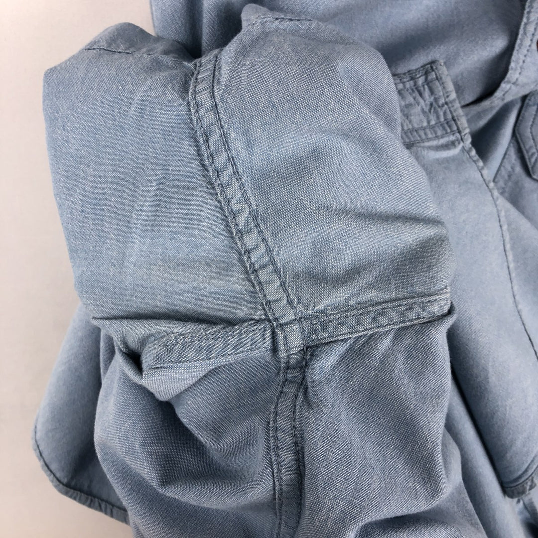 Carhartt button-down short-sleeve work shirt, men's XL size cotton Blue type light blue Vintage Second Hand