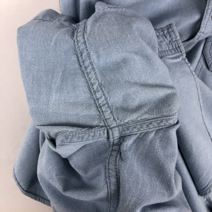 Carhartt button-down short-sleeve work shirt, men's XL size cotton Blue type light blue Vintage Second Hand