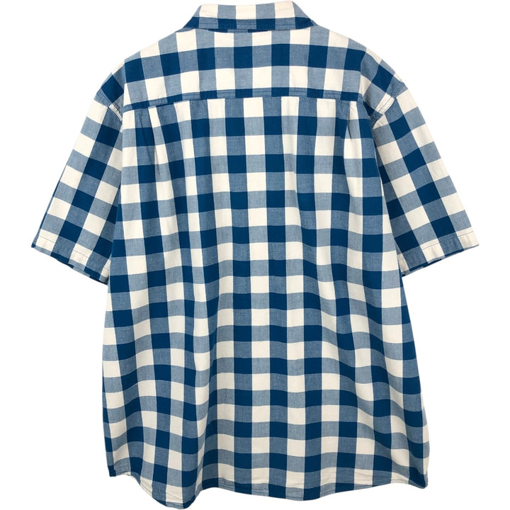 Carhartt Loose Fit Check Pattern Buffalo Check Short Sleeve Work Shirt (Men's XL equivalent) cotton blue type Vintage Second Hand