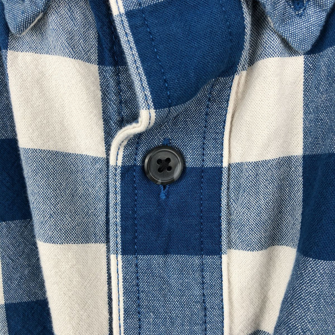 Carhartt Loose Fit Check Pattern Buffalo Check Short Sleeve Work Shirt (Men's XL equivalent) cotton blue type Vintage Second Hand