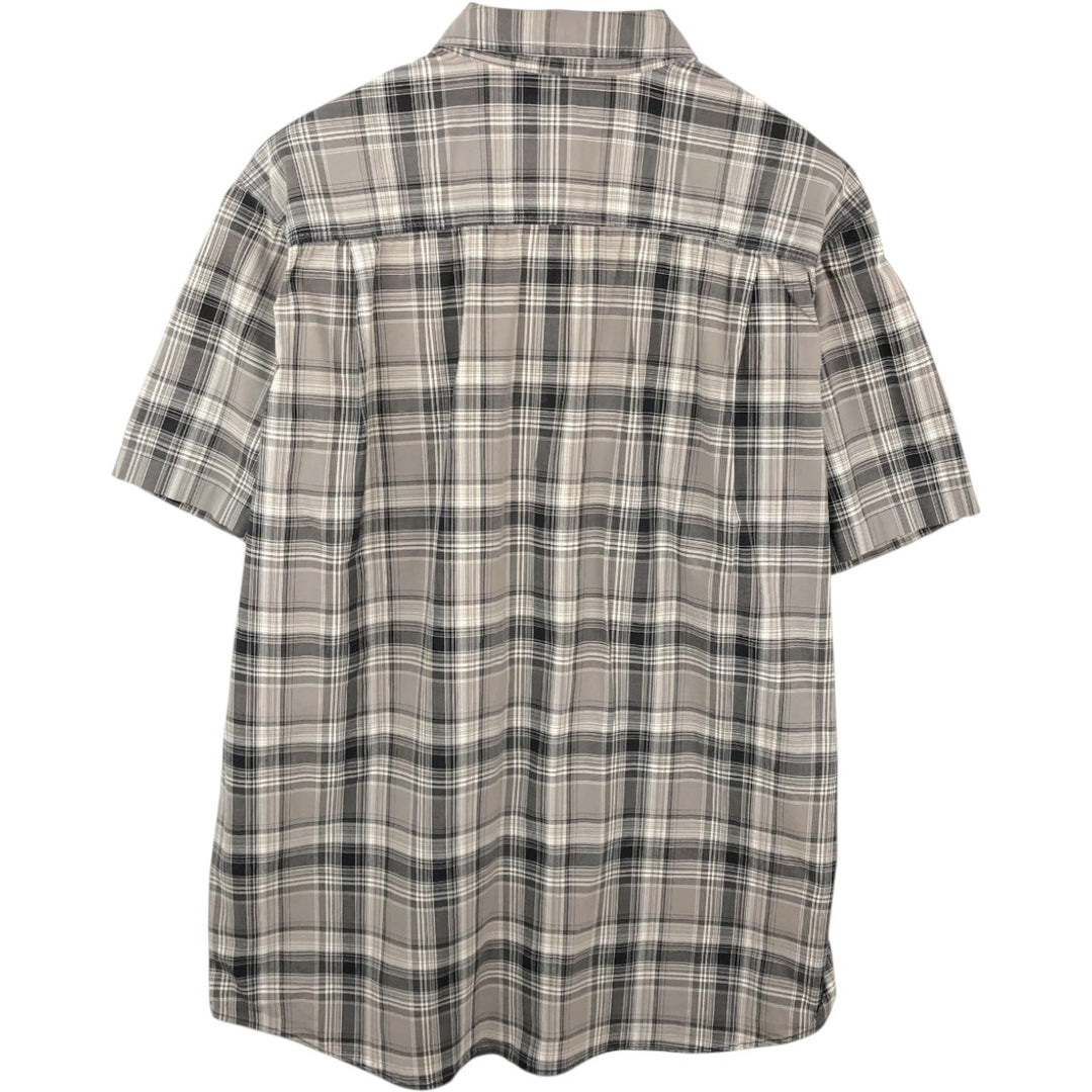 Carhartt Relaxed Fit Short-Sleeve Cotton Check Shirt, Men's Size XXL (approx.) cotton Charcoal Vintage Second Hand