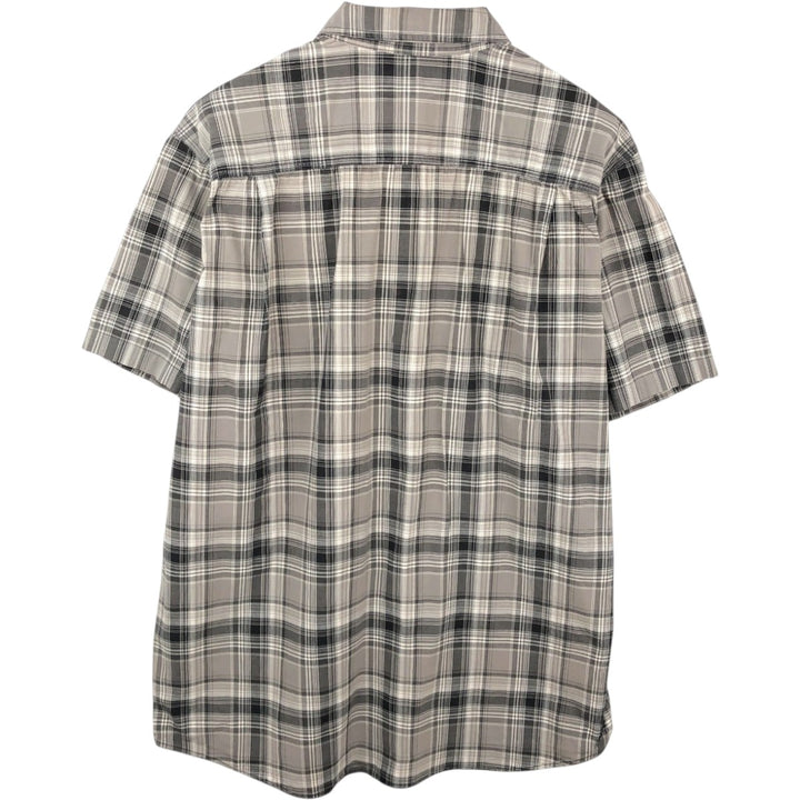Carhartt Relaxed Fit Short-Sleeve Cotton Check Shirt, Men's Size XXL (approx.) cotton Charcoal Vintage Second Hand