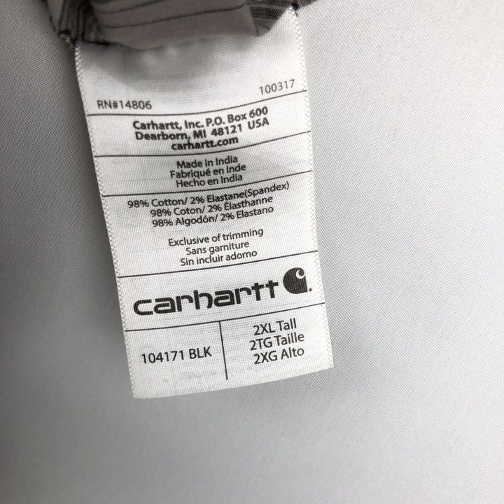 Carhartt Relaxed Fit Short-Sleeve Cotton Check Shirt, Men's Size XXL (approx.) cotton Charcoal Vintage Second Hand