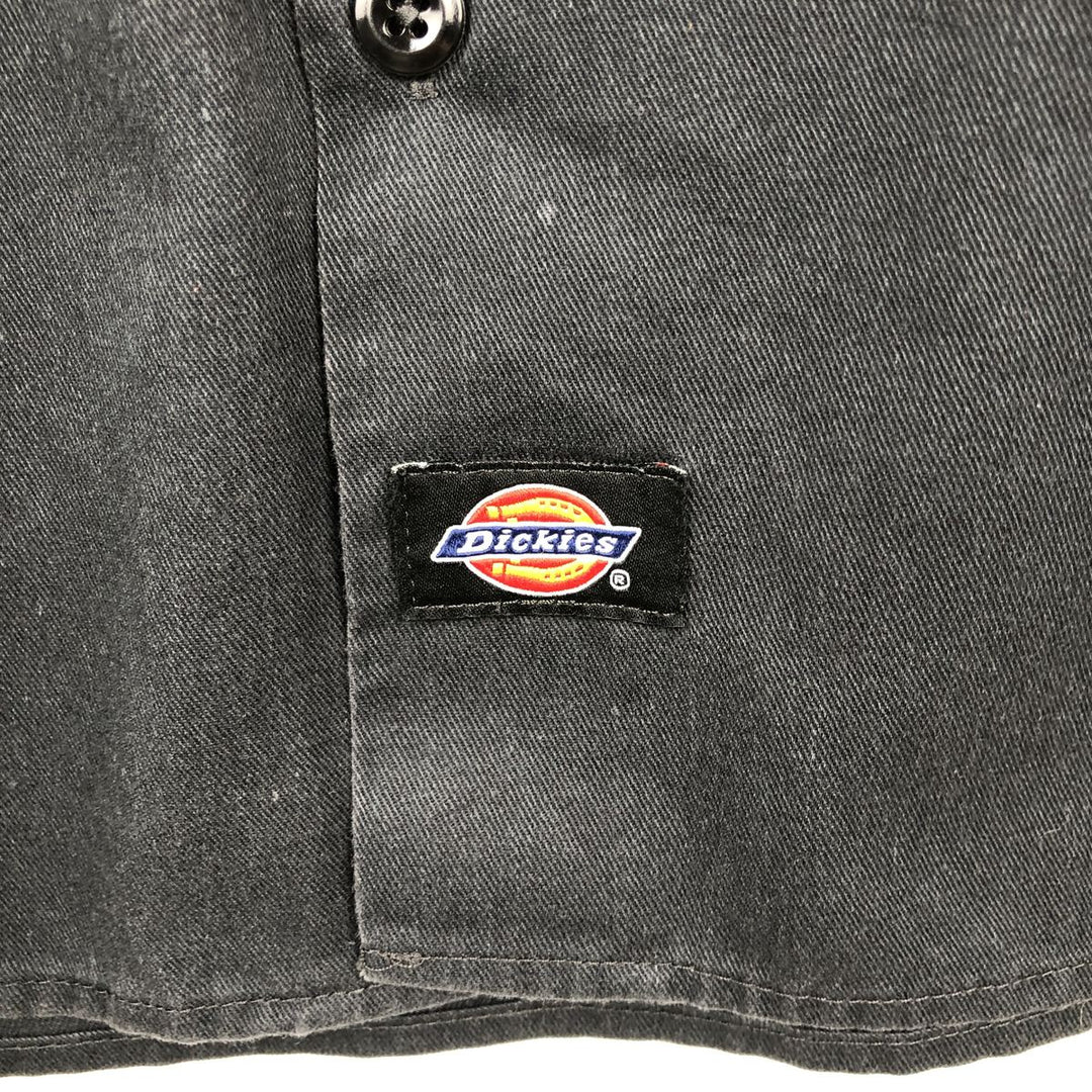 Dickies Skull Pattern Short-Sleeve Work Shirt, Boxy Shirt, Men's Size XL polyester black type Vintage Second Hand