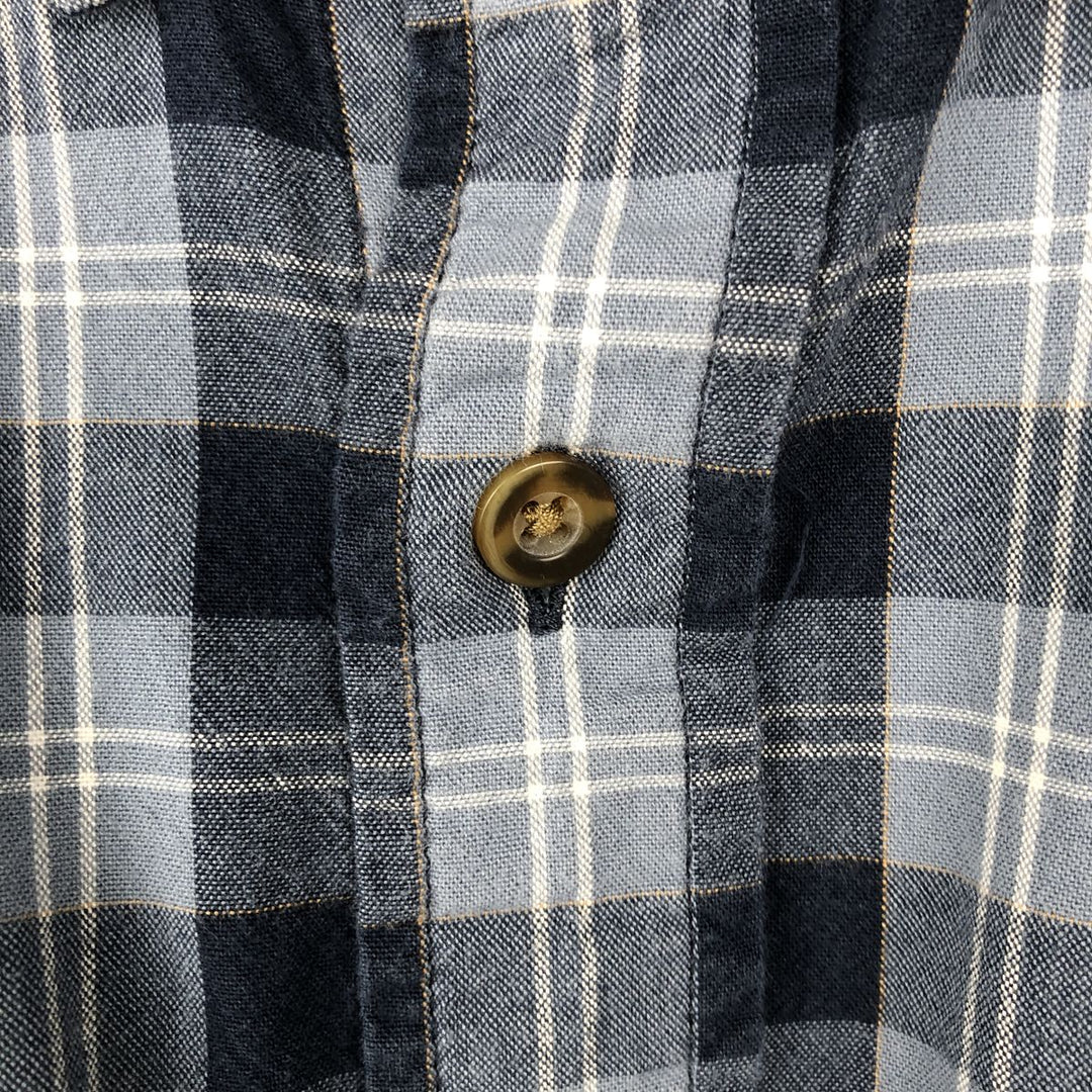 Carhartt Relaxed Fit Check Pattern Button-down Short Sleeve Work Shirt, Men's Medium cotton Navy blue Vintage Second Hand