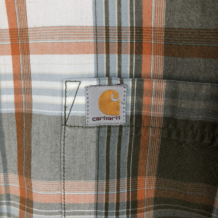 Carhartt RELAXED FIT Check Pattern Short Sleeve Work Shirt Men's XL cotton white type Vintage Second Hand
