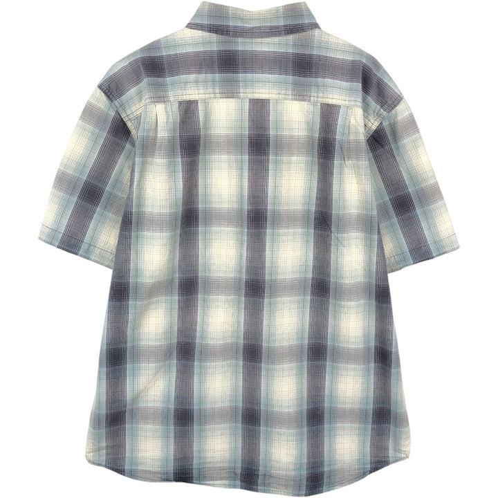 Carhartt Relaxed Fit Ombre Check Button-Down Short Sleeve Work Shirt, Men's Size L cotton gray type Vintage Second Hand