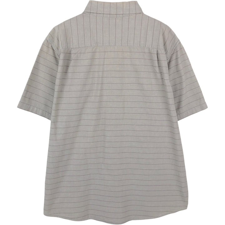 Carhartt Loose Fit Striped Button-Down Short Sleeve Work Shirt, Men's Size L cotton gray type Vintage Second Hand