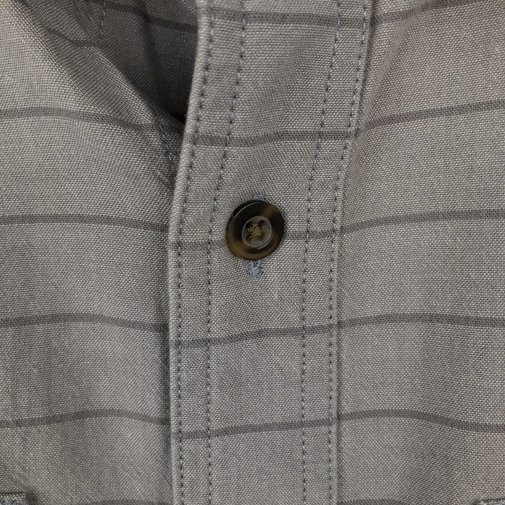 Carhartt Loose Fit Striped Button-Down Short Sleeve Work Shirt, Men's Size L cotton gray type Vintage Second Hand