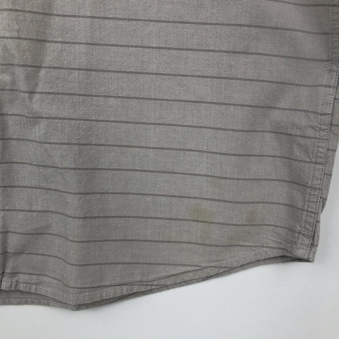 Carhartt Loose Fit Striped Button-Down Short Sleeve Work Shirt, Men's Size L cotton gray type Vintage Second Hand