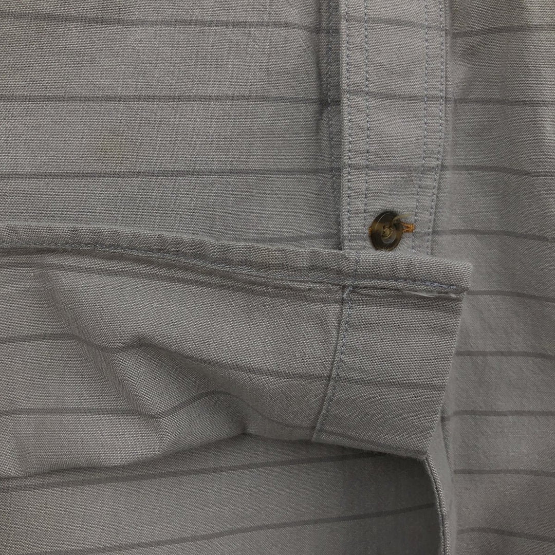 Carhartt Loose Fit Striped Button-Down Short Sleeve Work Shirt, Men's Size L cotton gray type Vintage Second Hand