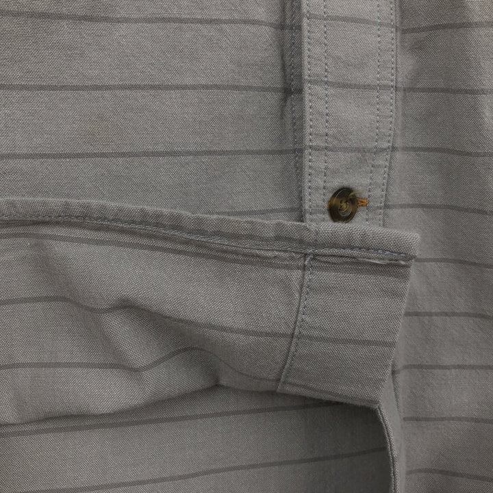Carhartt Loose Fit Striped Button-Down Short Sleeve Work Shirt, Men's Size L cotton gray type Vintage Second Hand