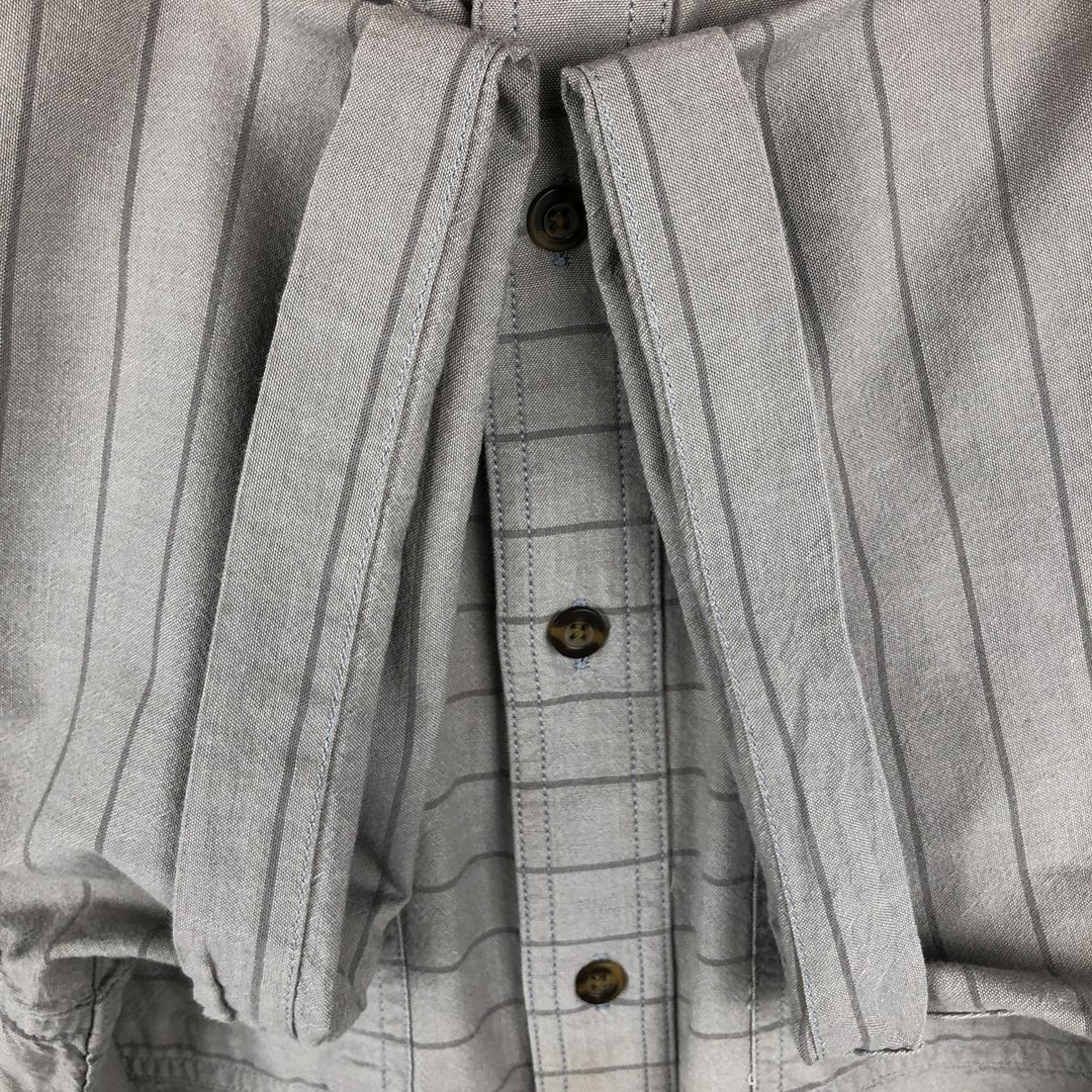 Carhartt Loose Fit Striped Button-Down Short Sleeve Work Shirt, Men's Size L cotton gray type Vintage Second Hand