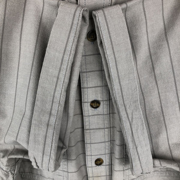 Carhartt Loose Fit Striped Button-Down Short Sleeve Work Shirt, Men's Size L cotton gray type Vintage Second Hand