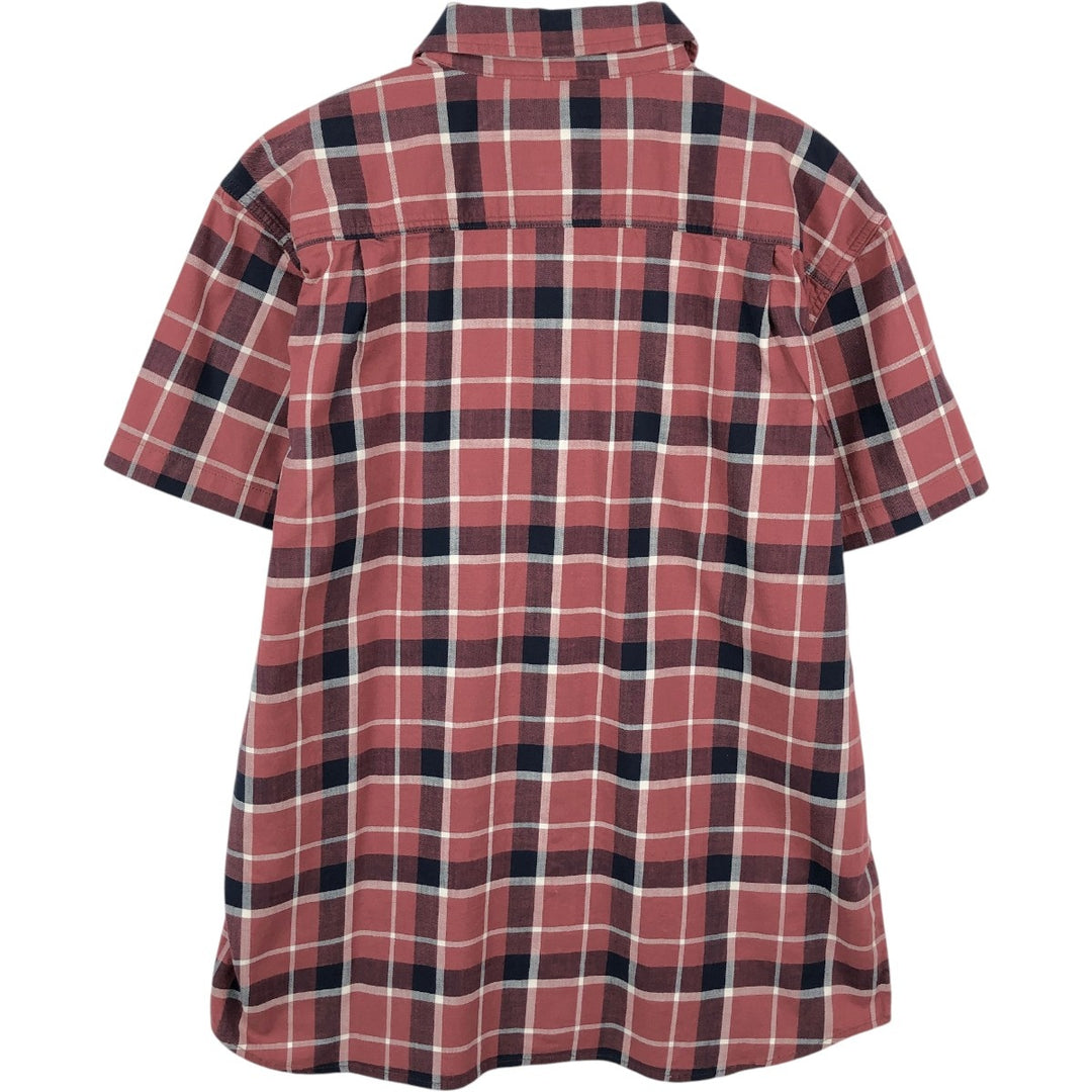 Carhartt RELAXED FIT Check Pattern Short Sleeve Work Shirt, Men's L size cotton red type Vintage Second Hand