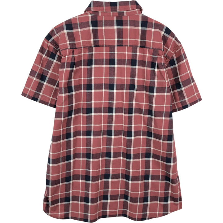 Carhartt RELAXED FIT Check Pattern Short Sleeve Work Shirt, Men's L size cotton red type Vintage Second Hand
