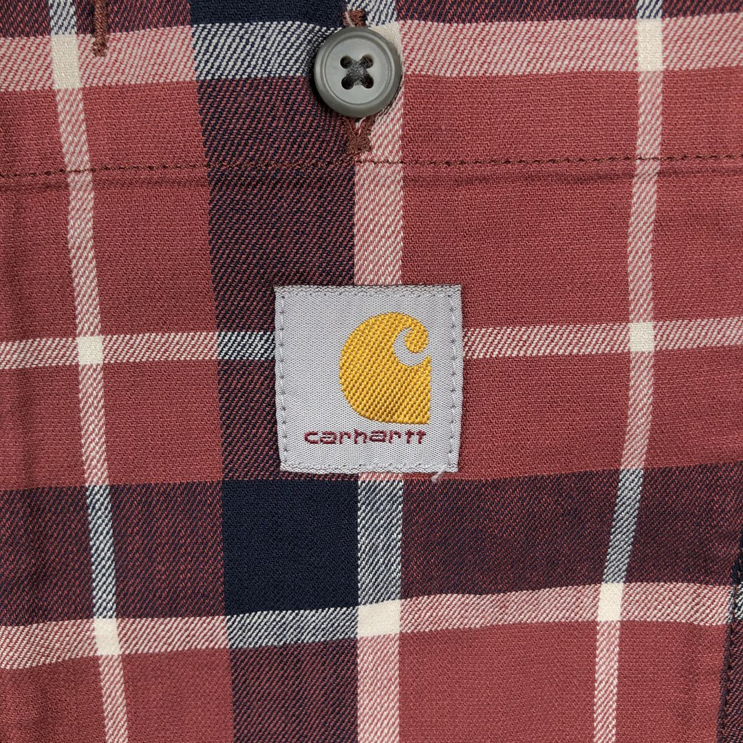 Carhartt RELAXED FIT Check Pattern Short Sleeve Work Shirt, Men's L size cotton red type Vintage Second Hand