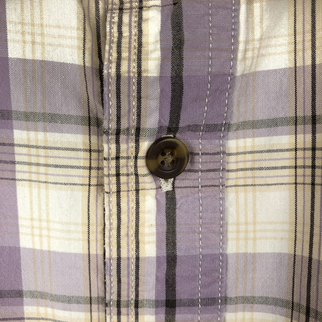 Carhartt RELAXED FIT Check Pattern Short Sleeve Work Shirt, Men's L size cotton purple type Vintage Second Hand