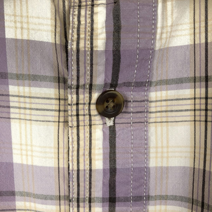 Carhartt RELAXED FIT Check Pattern Short Sleeve Work Shirt, Men's L size cotton purple type Vintage Second Hand