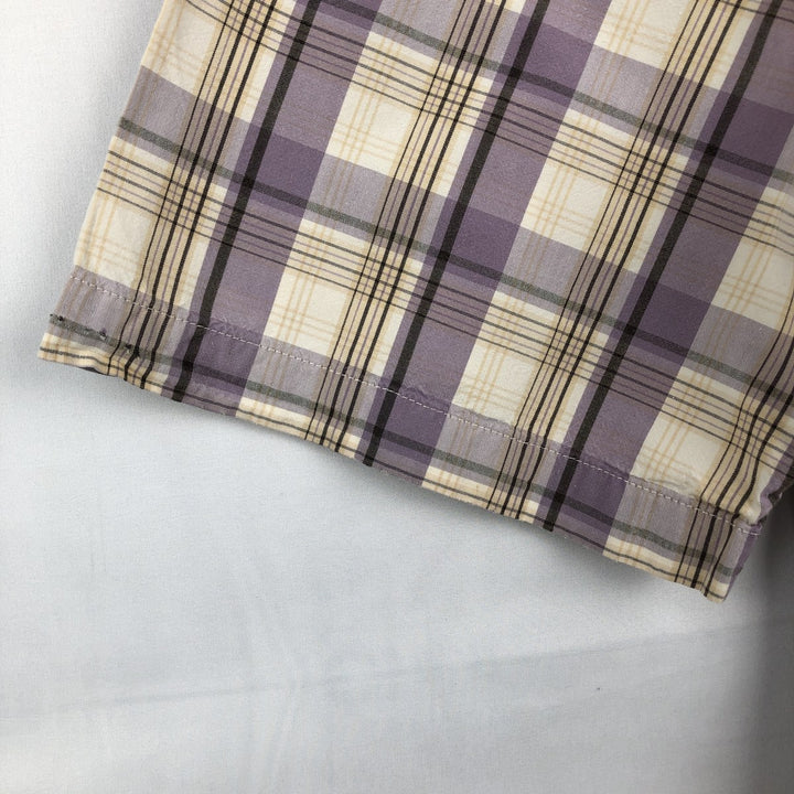 Carhartt RELAXED FIT Check Pattern Short Sleeve Work Shirt, Men's L size cotton purple type Vintage Second Hand