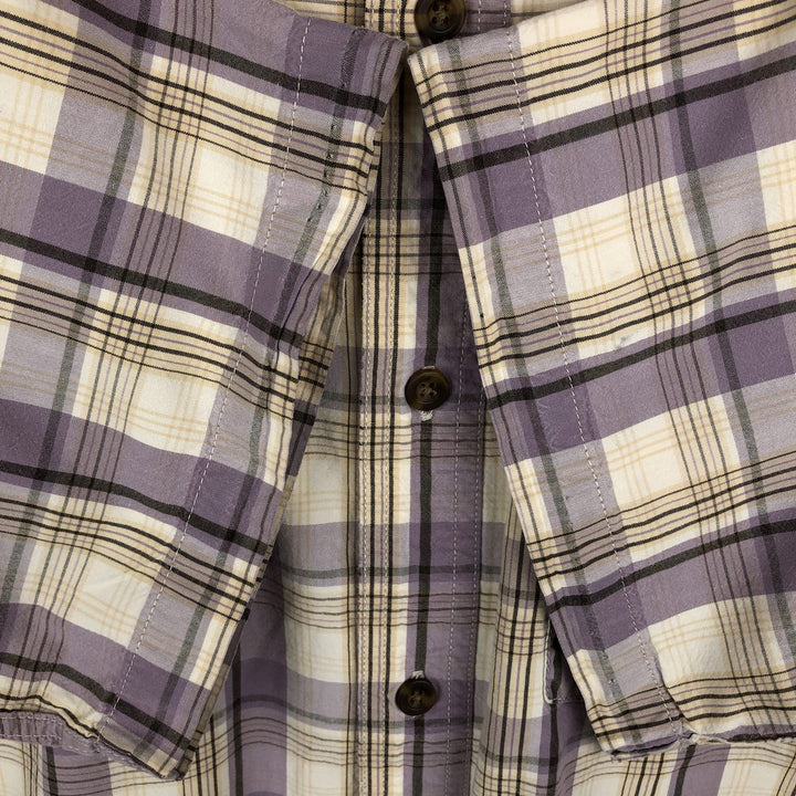 Carhartt RELAXED FIT Check Pattern Short Sleeve Work Shirt, Men's L size cotton purple type Vintage Second Hand