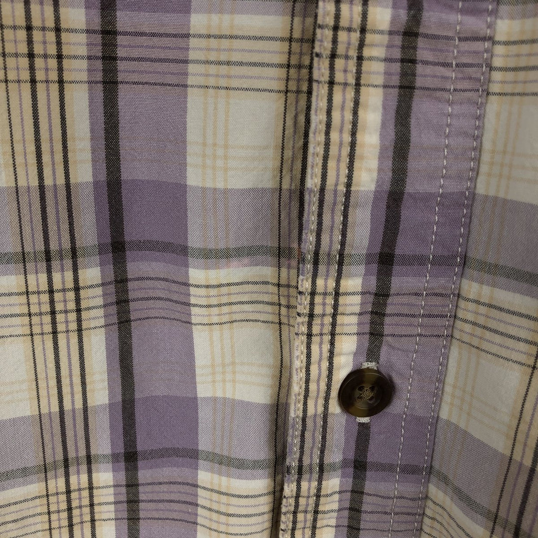 Carhartt RELAXED FIT Check Pattern Short Sleeve Work Shirt, Men's L size cotton purple type Vintage Second Hand