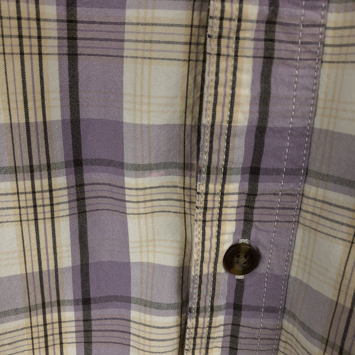 Carhartt RELAXED FIT Check Pattern Short Sleeve Work Shirt, Men's L size cotton purple type Vintage Second Hand