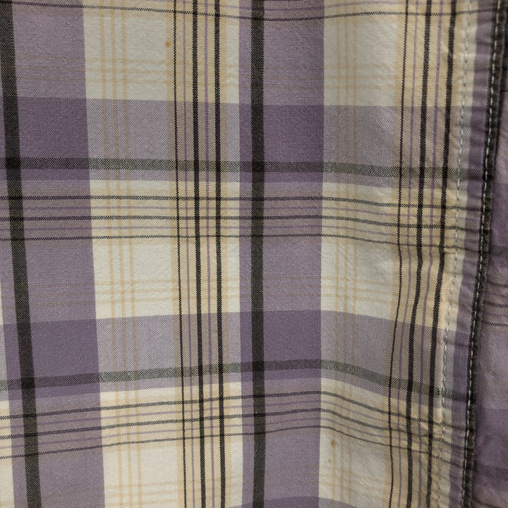 Carhartt RELAXED FIT Check Pattern Short Sleeve Work Shirt, Men's L size cotton purple type Vintage Second Hand
