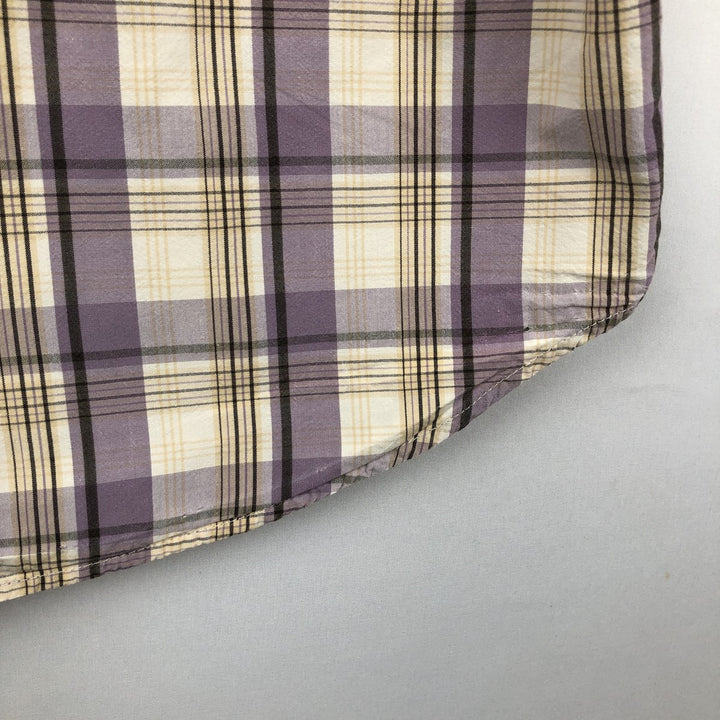 Carhartt RELAXED FIT Check Pattern Short Sleeve Work Shirt, Men's L size cotton purple type Vintage Second Hand