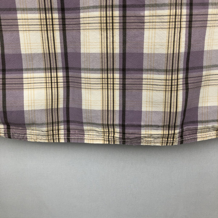 Carhartt RELAXED FIT Check Pattern Short Sleeve Work Shirt, Men's L size cotton purple type Vintage Second Hand